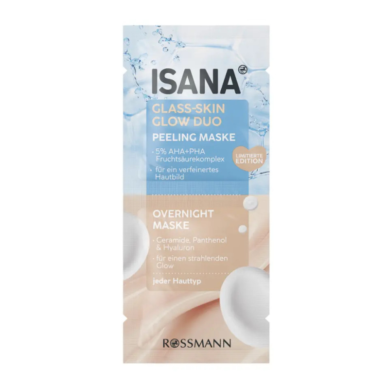 ISANA Pleťová maska Glass-skin Glow Duo 16 ml