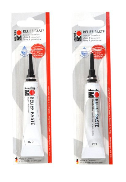 Kontura na sklo a porcelán Marabu, stříbrná, 25 ml Pražská obchodní společnost, spol. s r.o.