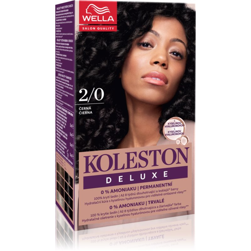 Wella Koleston Deluxe barva na vlasy bez amoniaku odstín 2/0 Black 100 ml