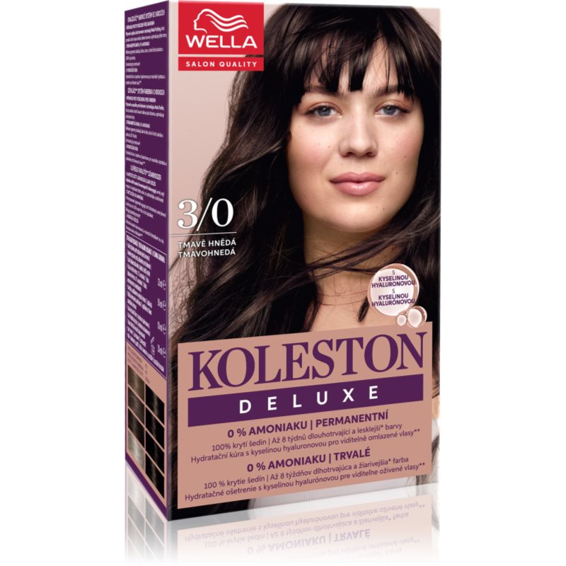 Wella Koleston Deluxe barva na vlasy bez amoniaku odstín 3/0 Dark Brown 100 ml