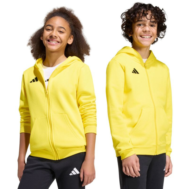 Dětská mikina adidas Entrada 26 Full Zip Hoodie žlutá KH1777 140 cm