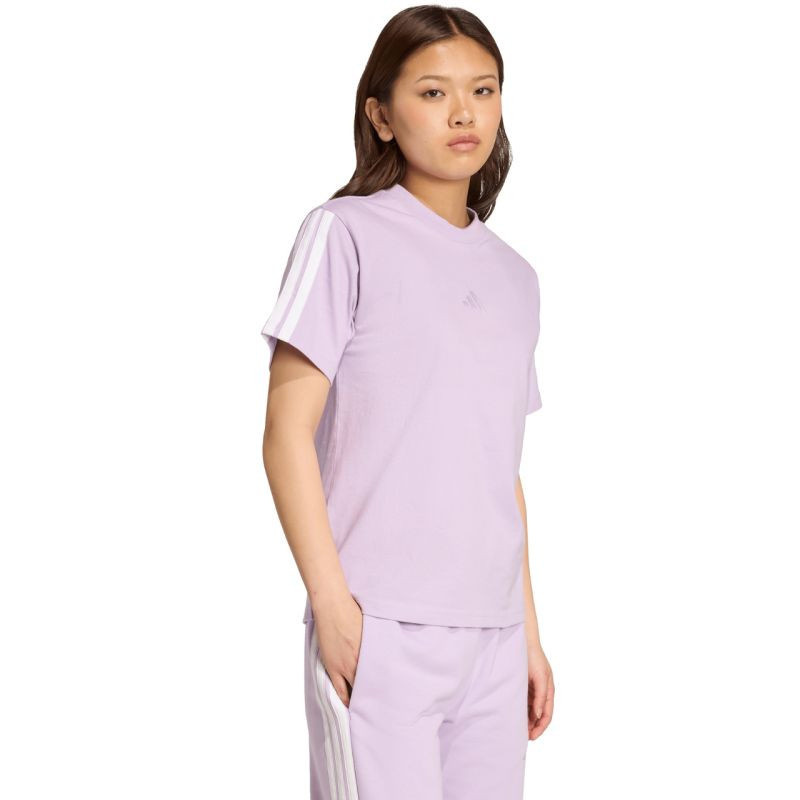 Dámské bavlněné tričko adidas Essentials 3-Stripes světle fialové JV7362 2 XL