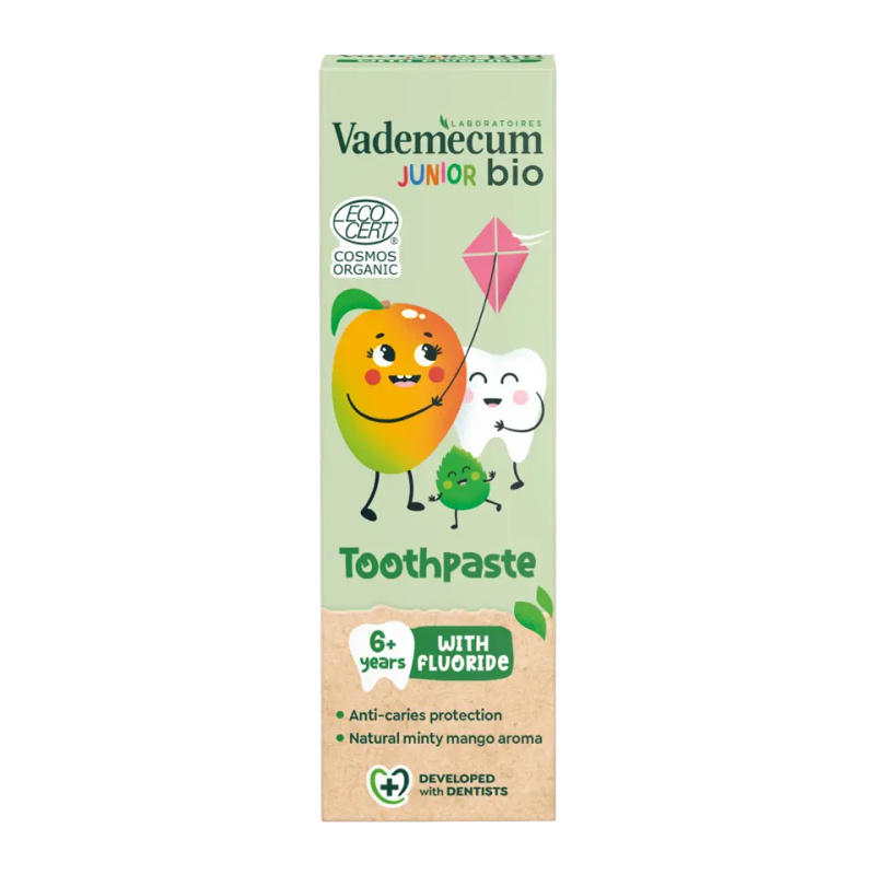 Vademecum BIO Junior dětská zubní pasta s fluoridem od 6let Minty Mango 50 ml