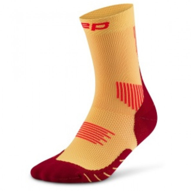 CEP Core Run Socks Mid Cut 5.0, běžecké ponožky, dámské, žlutá