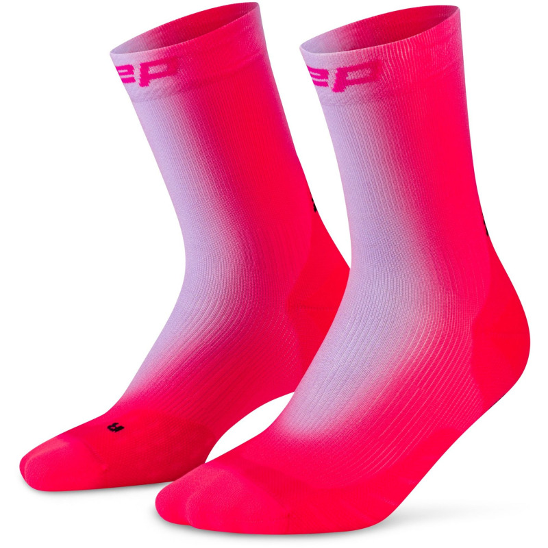 CEP Core Run EDT. GRADIENT Socks Mid Cut 5.0, běžecké ponožky dámské, fialová/pink