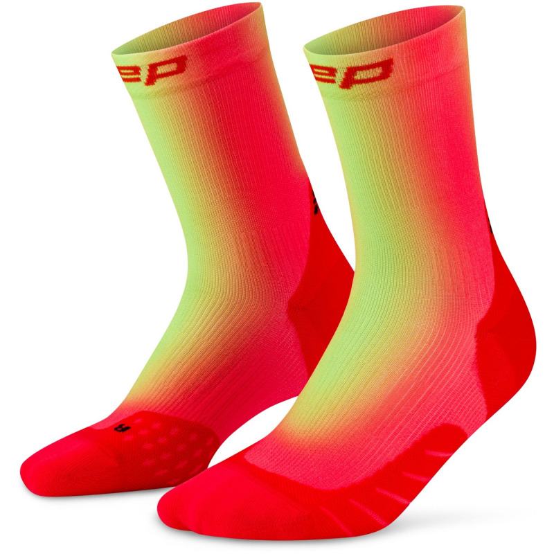 CEP Core Run EDT. GRADIENT Socks Mid Cut 5.0, běžecké ponožky pánské, červená/lime