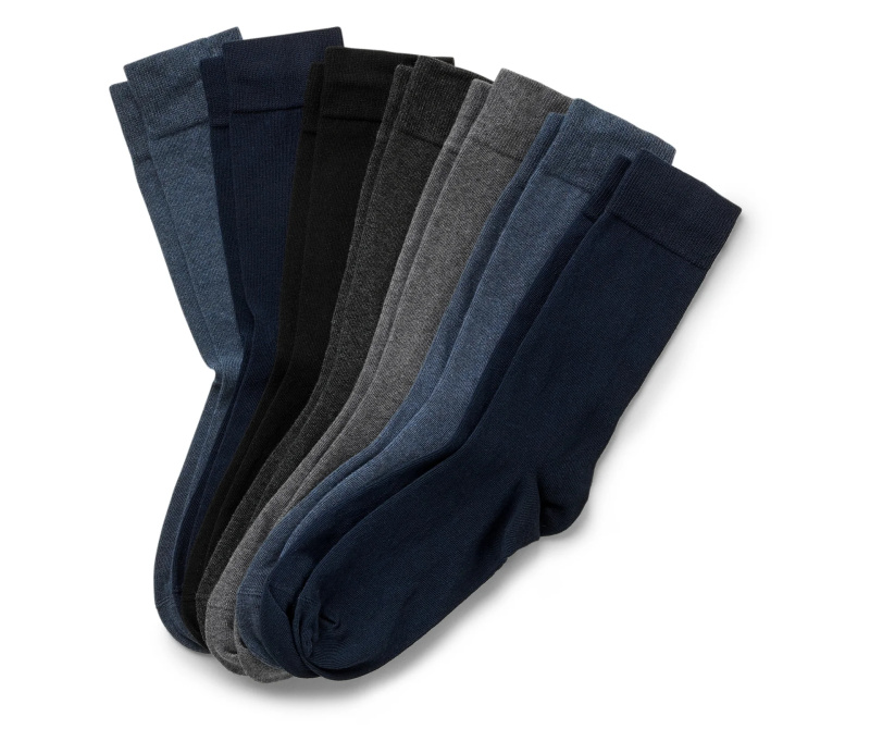 Ponožky, 7 párů, modrá/šedá/černá