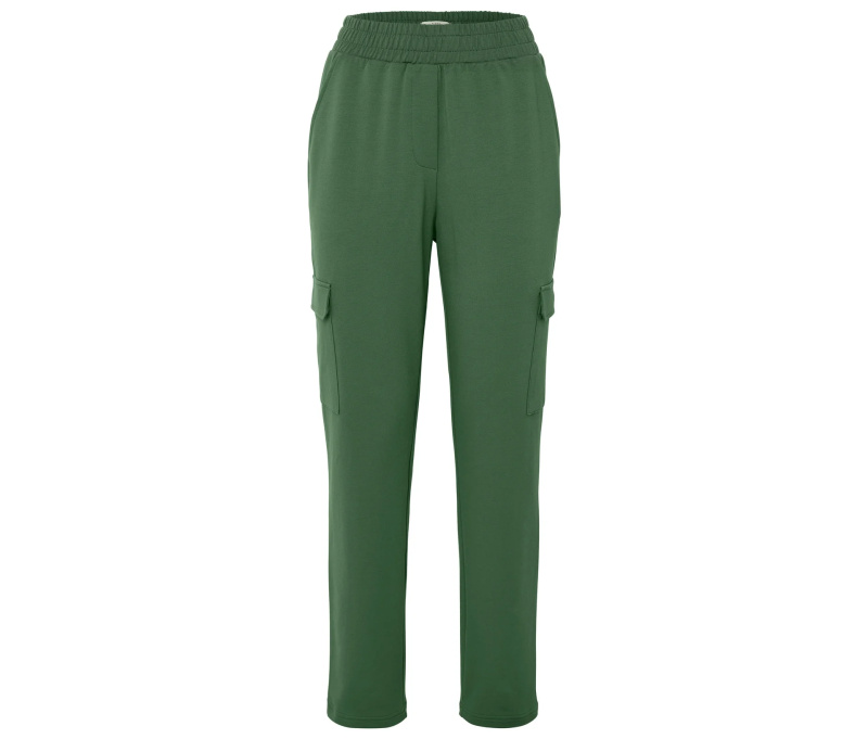 Kalhoty joggpant s cargo kapsami, tmavě zelená