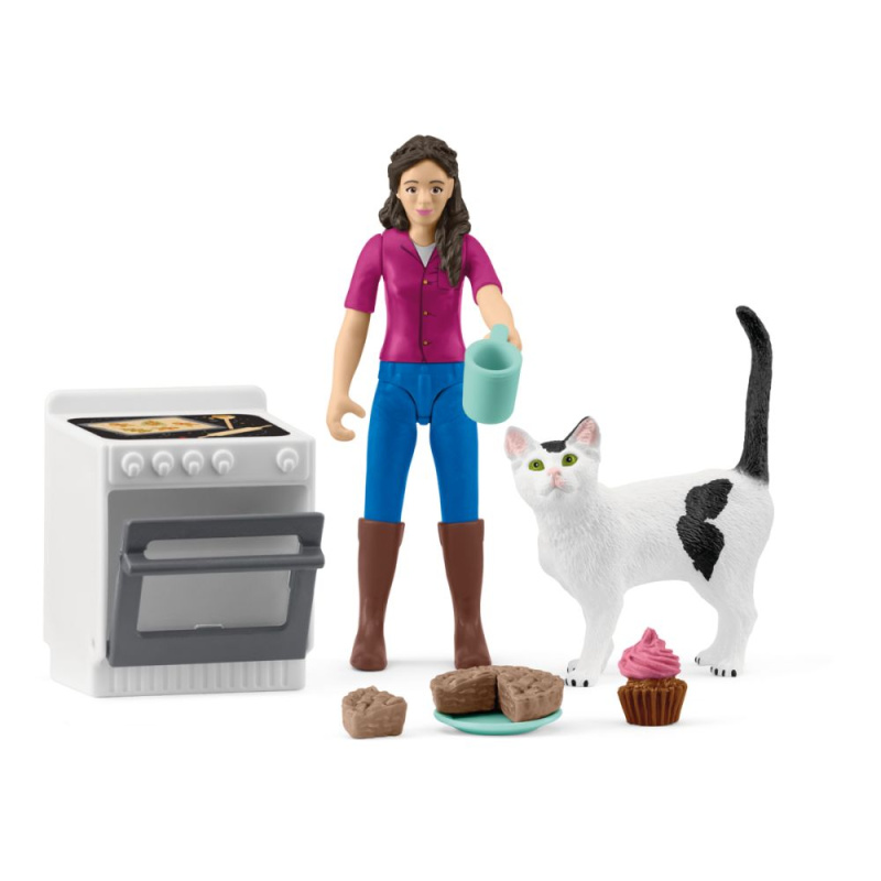 Schleich 81470 pekařka s kočkou a příslušenstvím