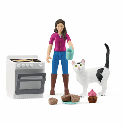 Schleich 81470 pekařka s kočkou a příslušenstvím