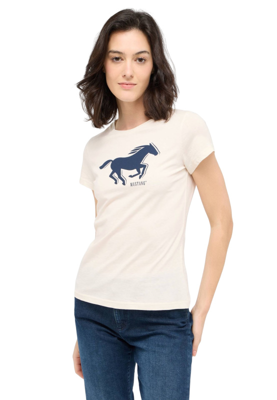 Dámské tričko k.r. MUSTANG béžové-XS