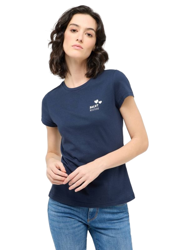 Dámské tričko k.r. MUSTANG modré-XL