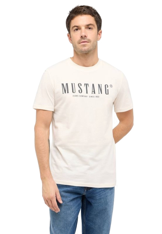 Pánské tričko k.r. MUSTANG  béžové-S