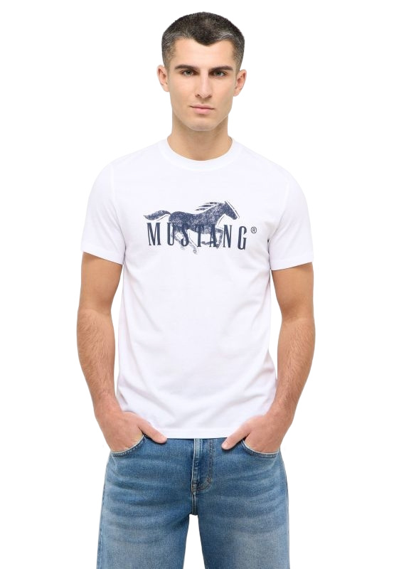 Pánské tričko k.r. MUSTANG bílé-L