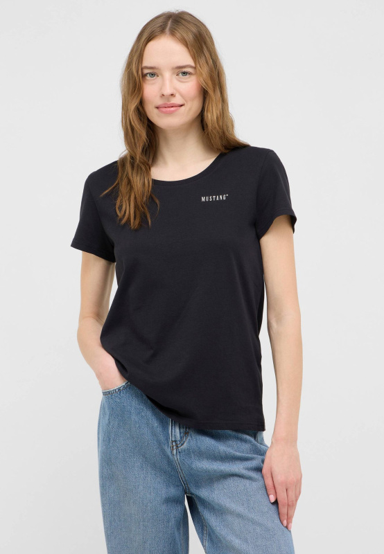Dámské tričko k.r. MUSTANG černé - XL