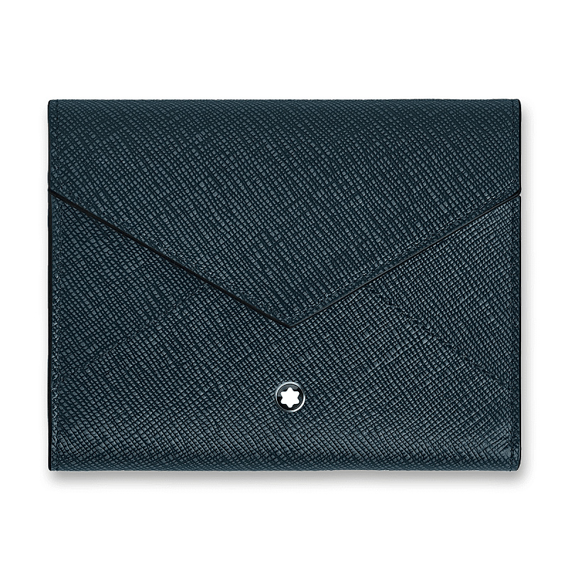 Peněženka Montblanc Sartorial Trio 6 cc, modrá/černá
