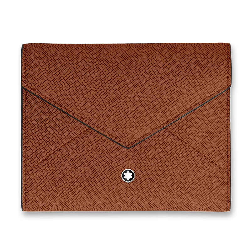 Peněženka Montblanc Sartorial Trio 6 cc, hnědá/černá