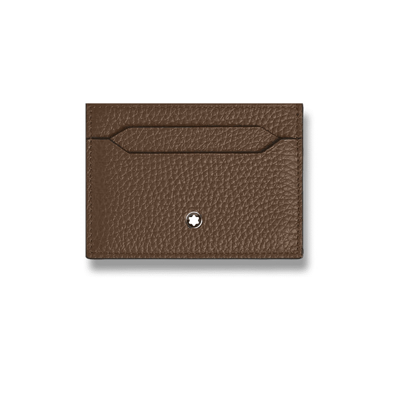 Pouzdro na kreditní karty Montblanc Grain 5 cc, hnědé