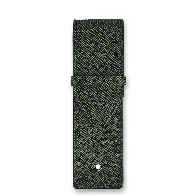 Pouzdro na pero Montblanc Sartorial tmavě zelené, pro 2 ks