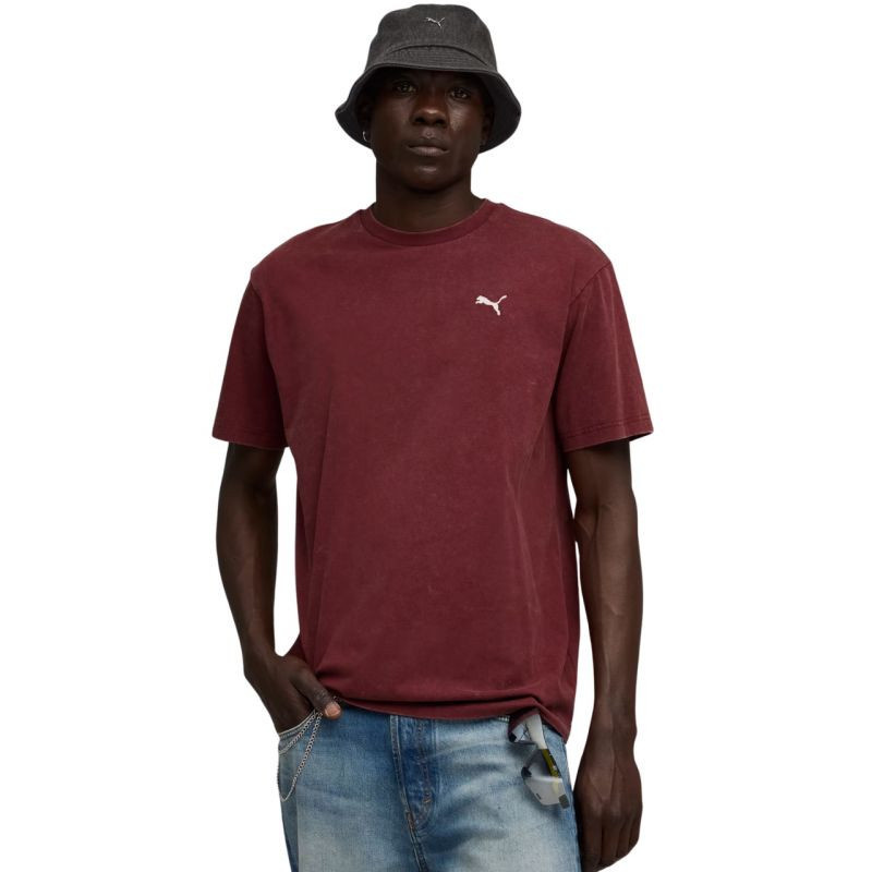 Pánské tričko Puma Ess Elevated Relaxed Wash Tee burgundy 688048 96 pánské s