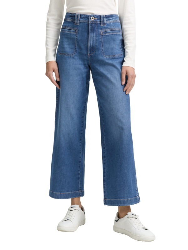 Dámské džíny TOM TAILOR TTNelma Culotte klasicky modré-seprané - 27/28