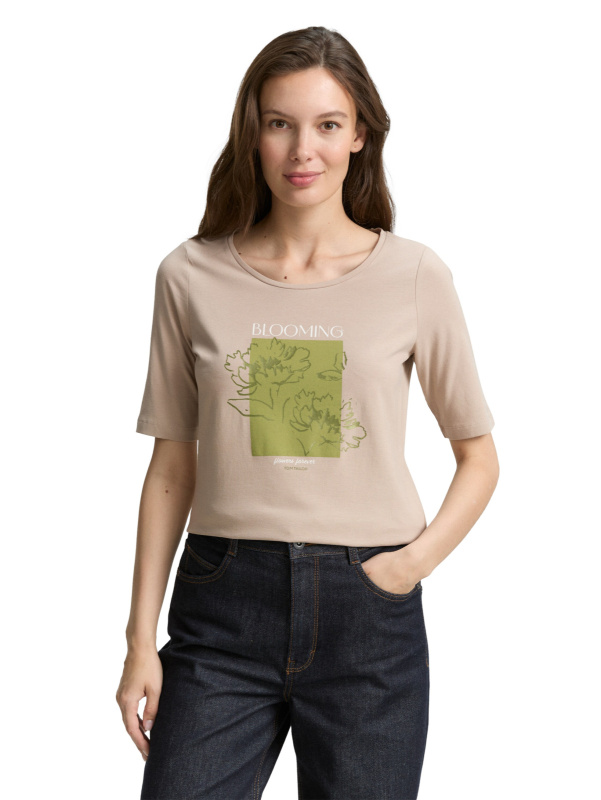 Dámské tričko TOM TAILOR béžové - S