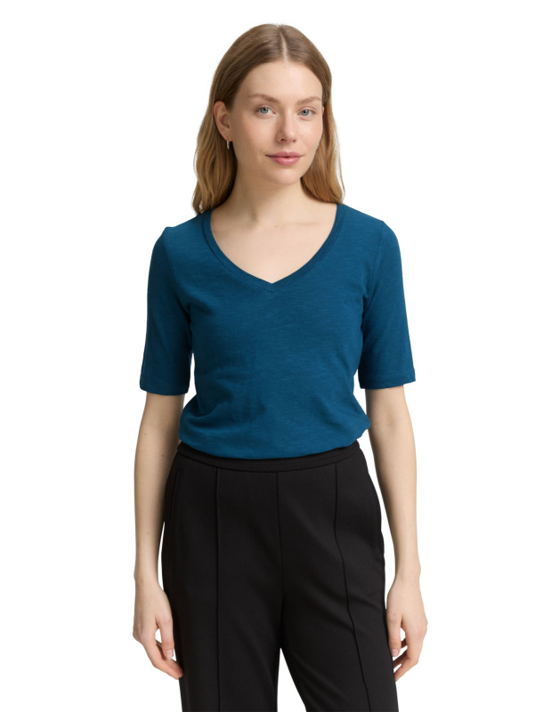 Dámské tričko k.r. TOM TAILOR modré - XL