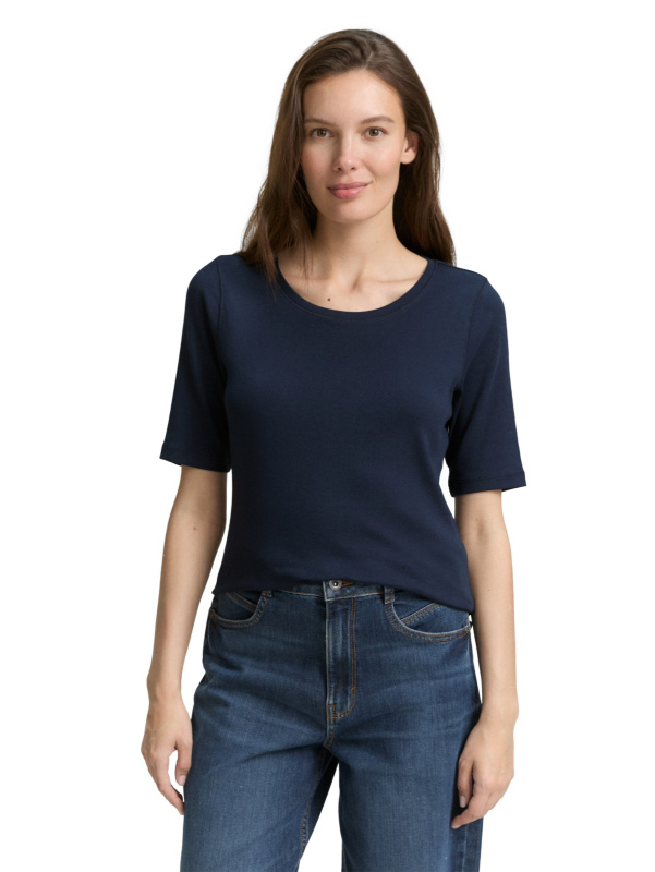 Dámské tričko k.r. TOM TAILOR modré - XL