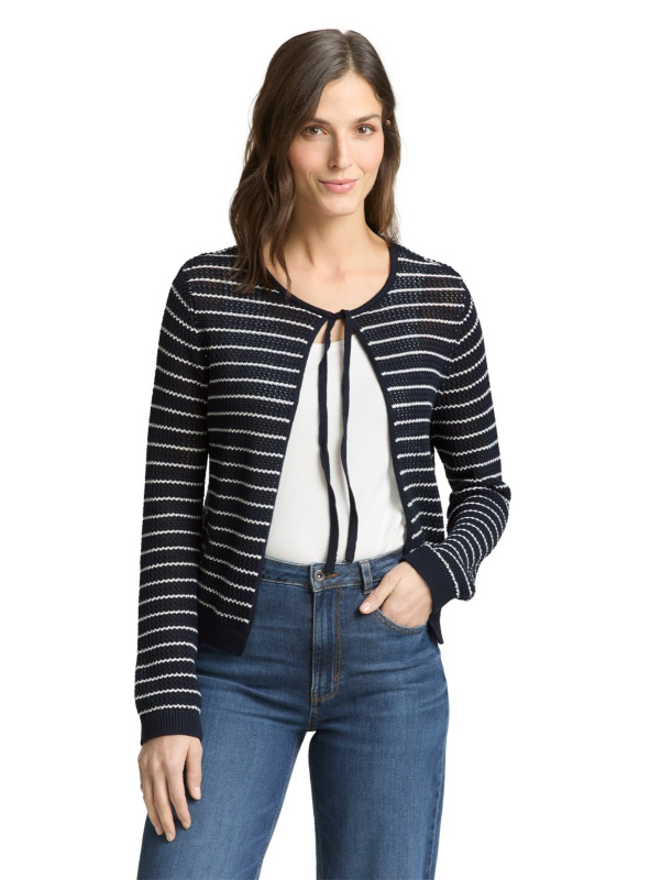 Dámský svetr TOM TAILOR modro-bílý - L