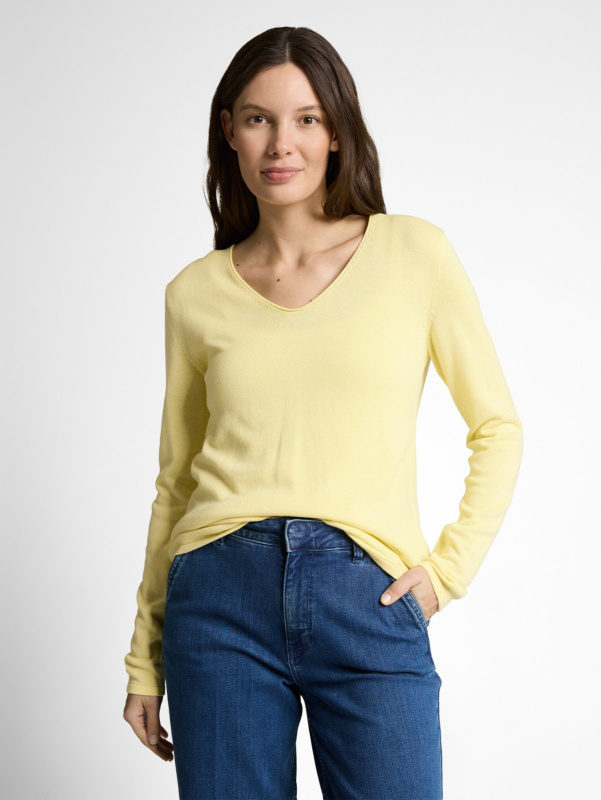 Dámský svetr TOM TAILOR žlutý - M