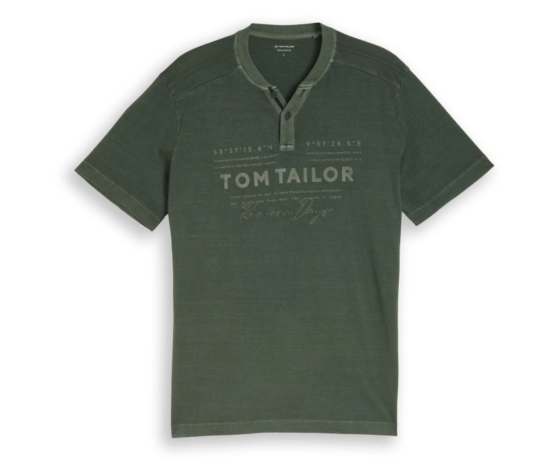 Tričko s potiskem loga Tom Tailor Serafino, deep leaf green