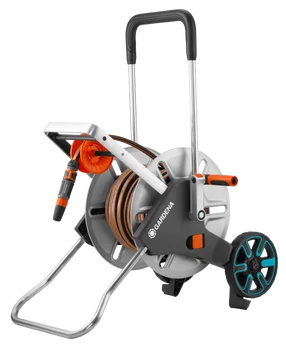 GARDENA Germany GARDENA CleverRoll M Easy - kovový vozík na hadici (s 25 m hadicí 1/2" Comfort Flex + šroubení + postřikovač)