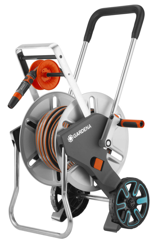 GARDENA Germany GARDENA CleverRoll M Easy - kovový vozík na hadici (s 25 m hadicí 1/2" Comfort Flex + šroubení + postřikovač)
