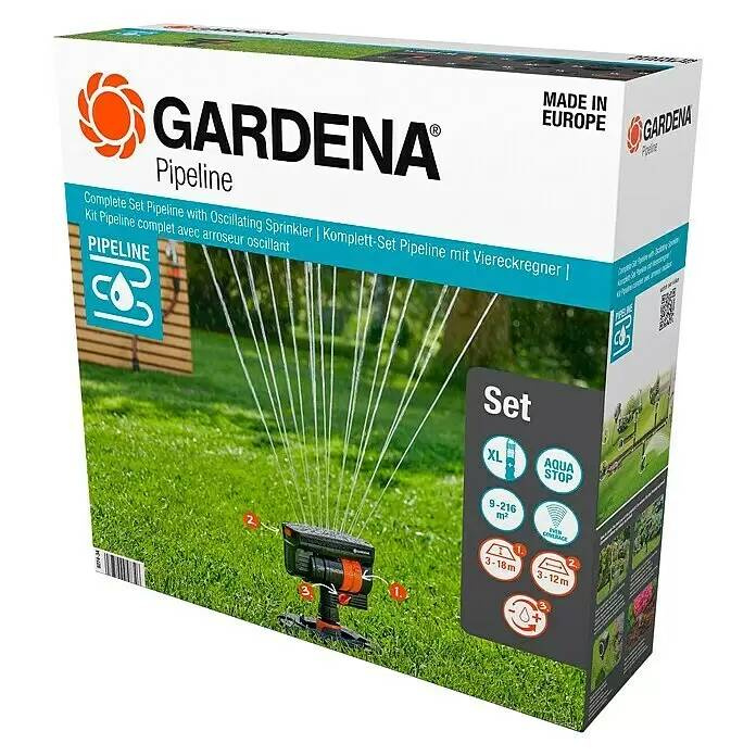 Zavlažovací systém potrubí Gardena / 13 trysek / startovací sada / čtvercový zavlažovač / max. 216 m2 /  3/4 ´´ / černá Varianta: ivi1