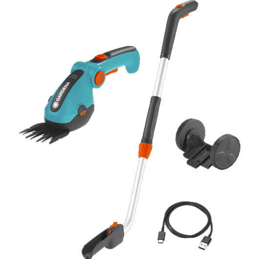 GARDENA Germany GARDENA ComfortCut Li akumulátorové nůžky na trávu - sada (včetně teleskopické násady a koleček), 9889-20