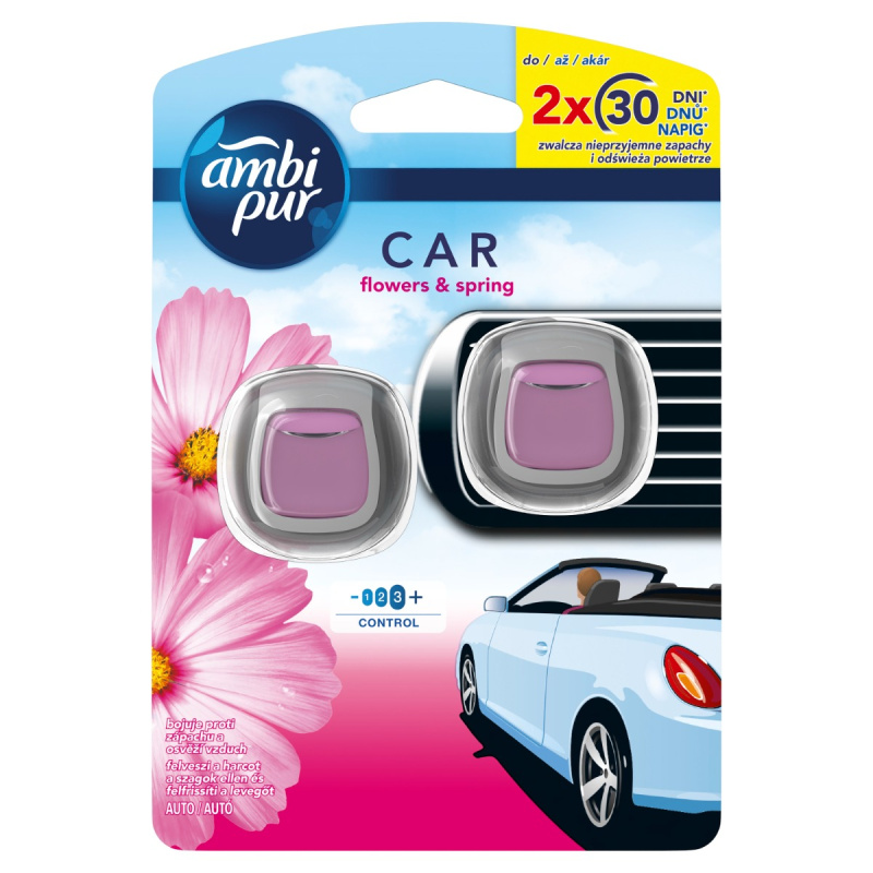 AmbiPur Car Flowers&Spring osvěžovač vzduchu do auta 2x2 ml