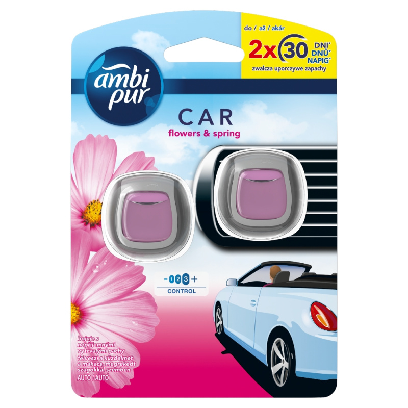 AmbiPur Car Flowers&Spring osvěžovač vzduchu do auta 2x2 ml
