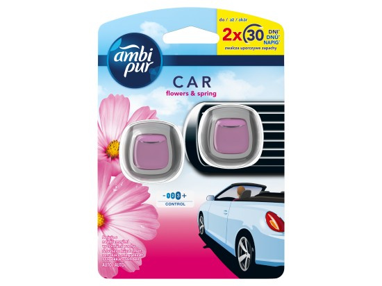 AmbiPur Car Flowers&Spring osvěžovač vzduchu do auta 2x2 ml