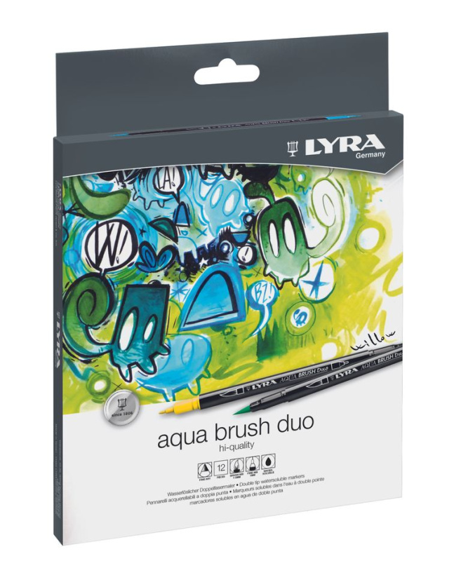Sada uměleckých fixů LYRA Aqua Brush Duo 12 ks