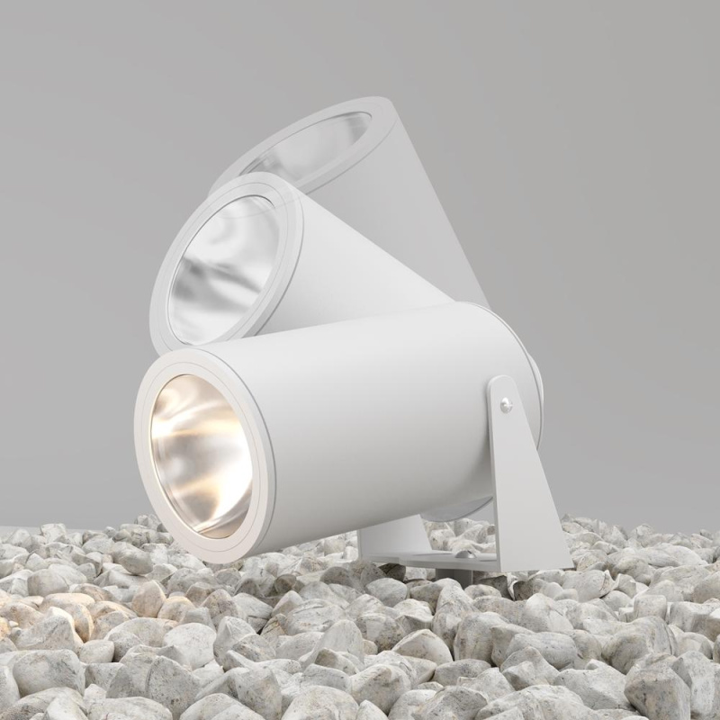 Maytoni Venkovní zapichovací LED svítidlo BERN, 30W, ⌀ 13 cm, 3000K, IP65 Barva: Bílá