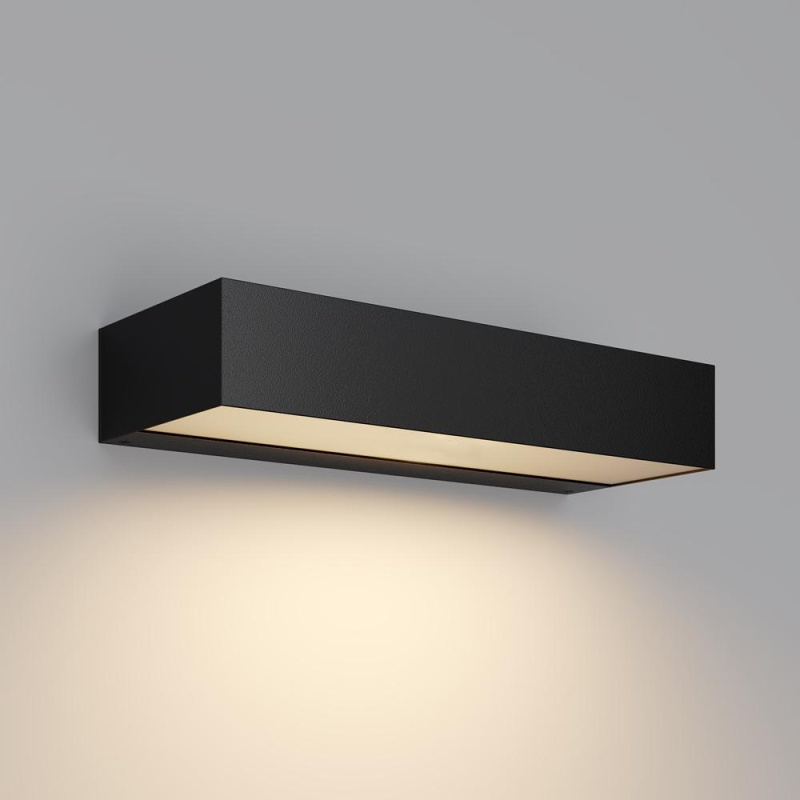 Maytoni Venkovní nástěnné LED svítidlo LOT, 10W, d. 30 cm, CRI80, IP65 Barva: Černá