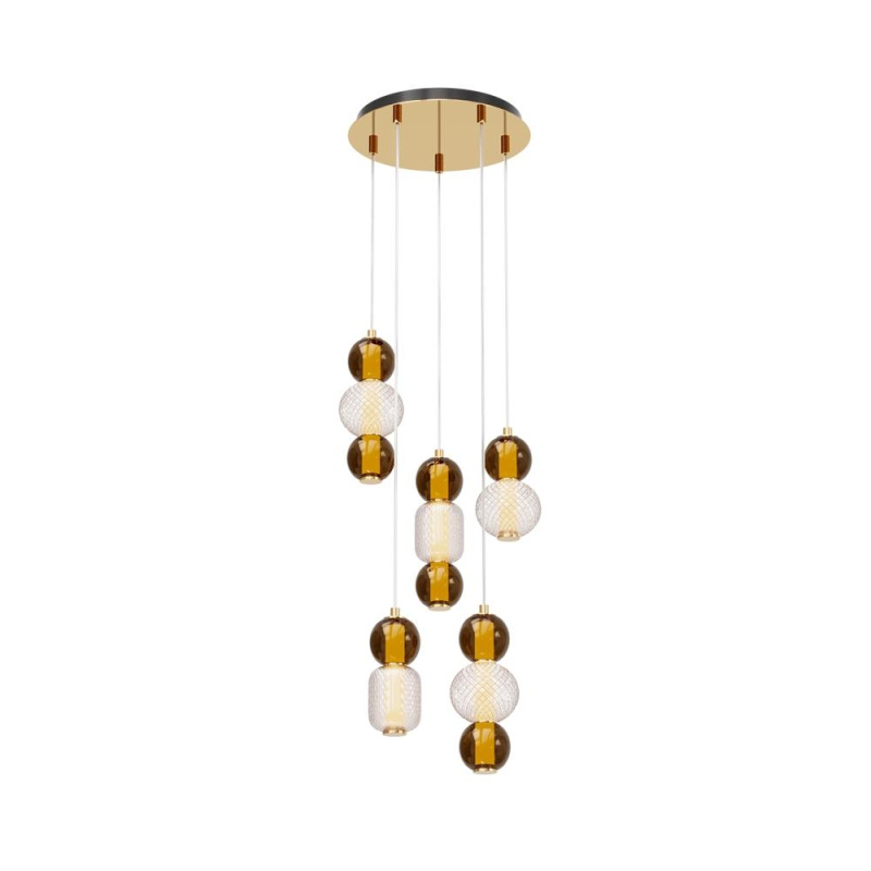Maytoni Závěsné LED svítidlo DROP, 80W, Ø 43 cm, CRI80 Barva: Zlatá