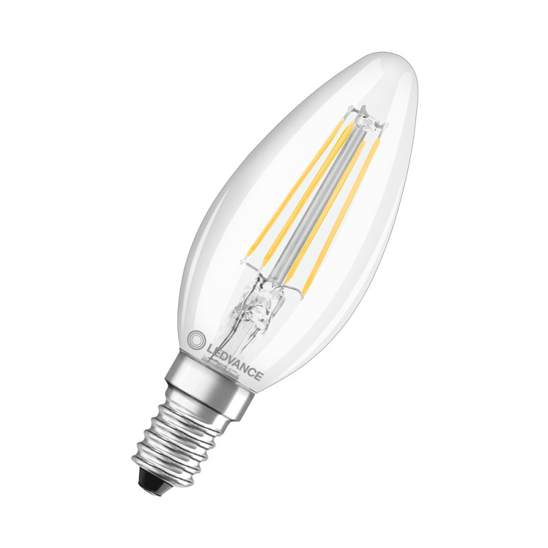 LED žárovka svíčka LEDVANCE LED CLB40 4W 827  FILCL E14 P