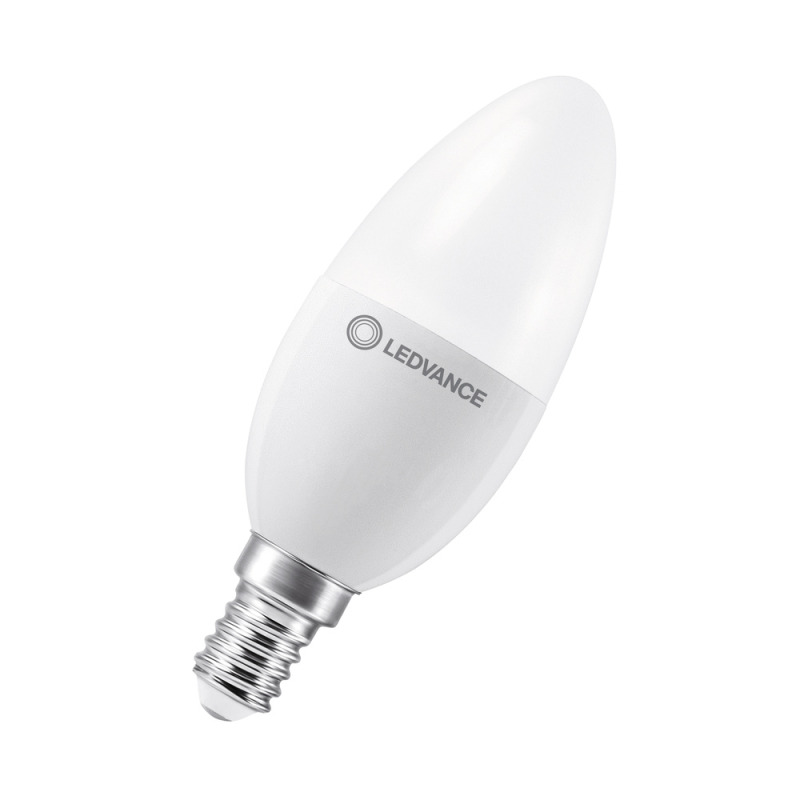 LED žárovka svíčka LEDVANCE LED CLB60 FA 7.3W 840 FR E14 S, matná