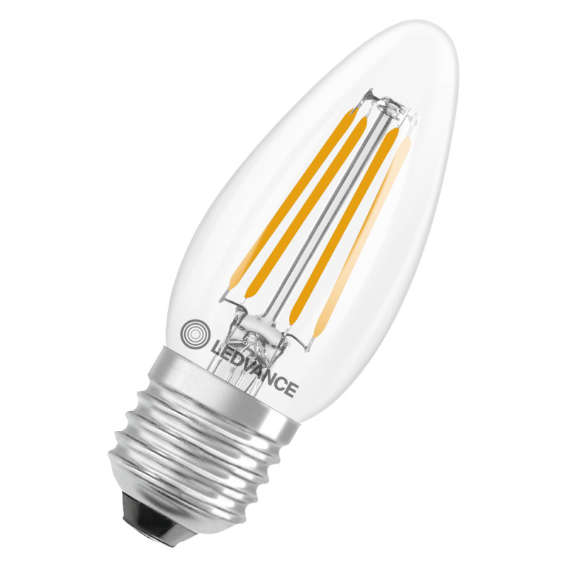 LED žárovka svíčka LEDVANCE LED CLB40 DIM 3.4W 827 FILCL E27 P