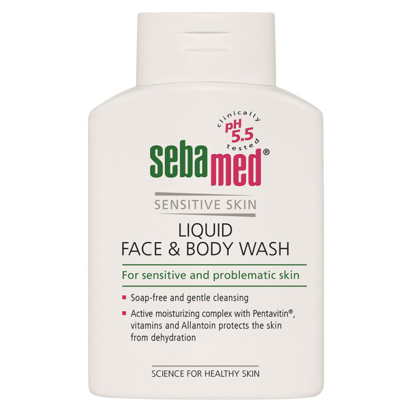 Sebamed Face & Body Wash Sensitive Skin jemná mycí emulze na tělo a obličej pro citlivou pokožku 200 ml