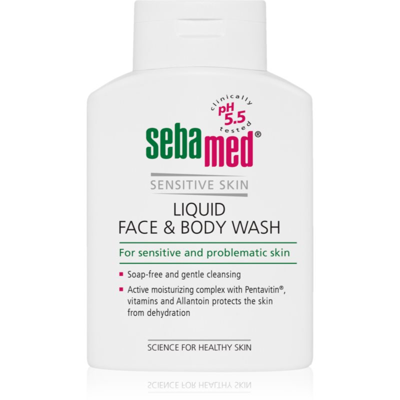 Sebamed Face & Body Wash Sensitive Skin jemná mycí emulze na tělo a obličej pro citlivou pokožku 200 ml