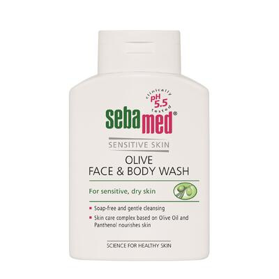 Sebamed Wash jemná mycí emulze na tělo a obličej s olivovým olejem 200 ml