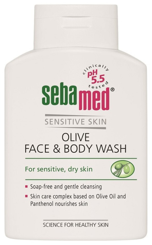 Sebamed Wash jemná mycí emulze na tělo a obličej s olivovým olejem 200 ml
