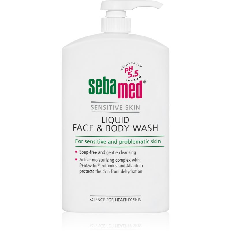 Sebamed Face & Body Wash Sensitive Skin jemná mycí emulze na tělo a obličej pro citlivou pokožku 1000 ml